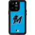 MLB Miami Marlins Solid Distressed iPhone 15 Pro Waterproof Case